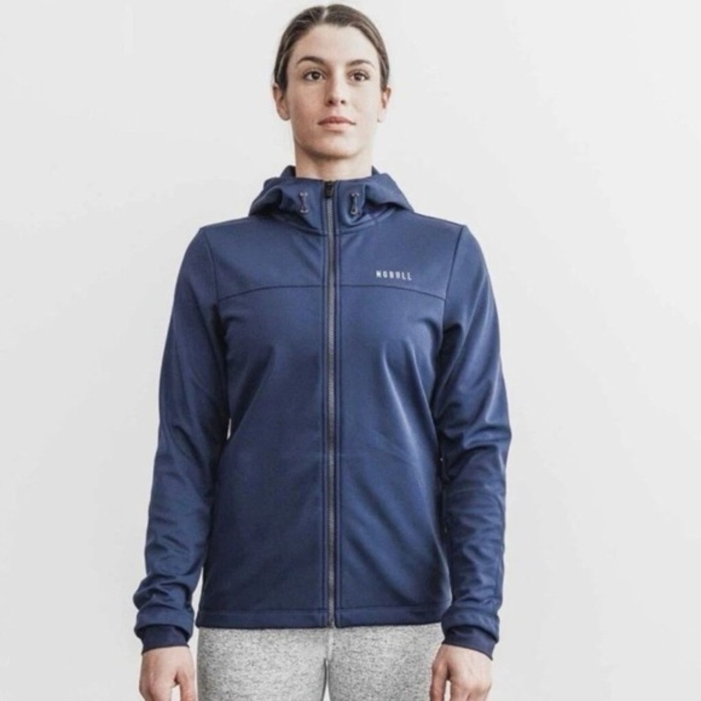 NoBull Women's Softshell Full Zip Hoodie Jacket Deep Navy Size Small